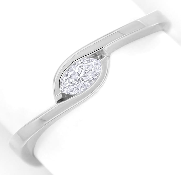 Foto 2 - Designer-Ring mit 0,15ct Diamant Navette 585er Weißgold, Q1371