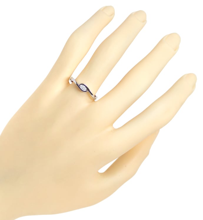 Foto 4 - Designer-Ring mit 0,15ct Diamant Navette 585er Weißgold, Q1371