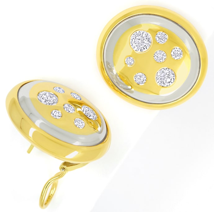 Foto 1 - Diamantohrringe mit 2,15ct Brillanten Gelbgold-Weißgold, S1407