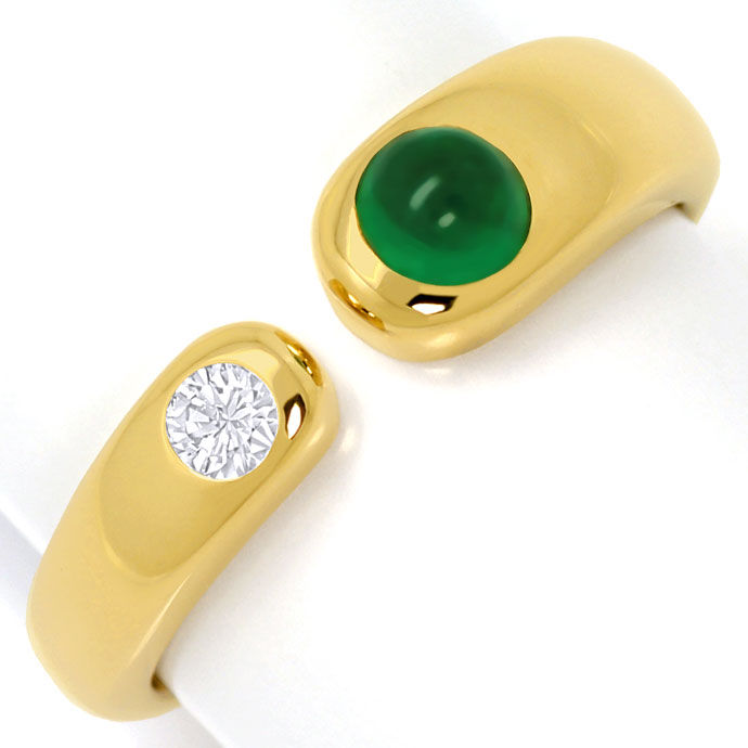 Foto 2 - Spitzen Smaragd und Brillant Lupenrein in Gold-Ring 18K, S3630