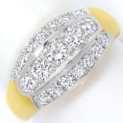 Foto 1 - Brillant-Ring 1,00 Karat Brillanten Gelbgold-Weißgold, S4537